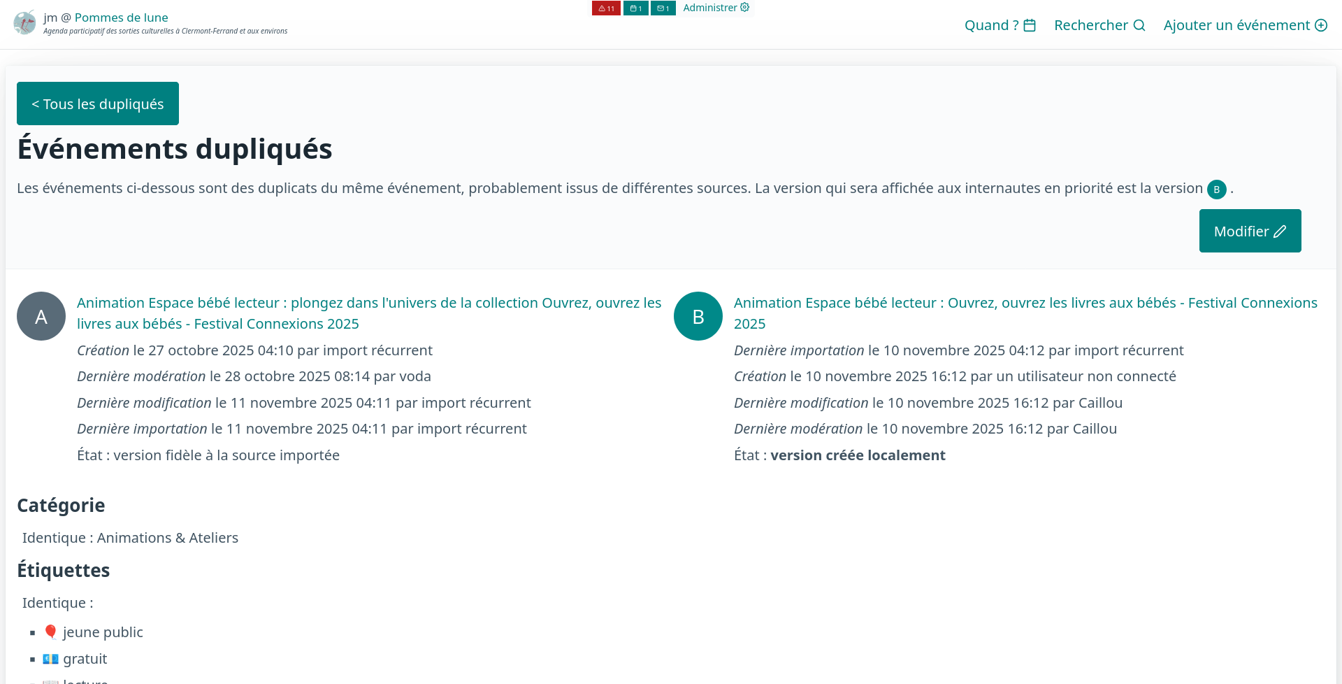 Gestion des dupliqués